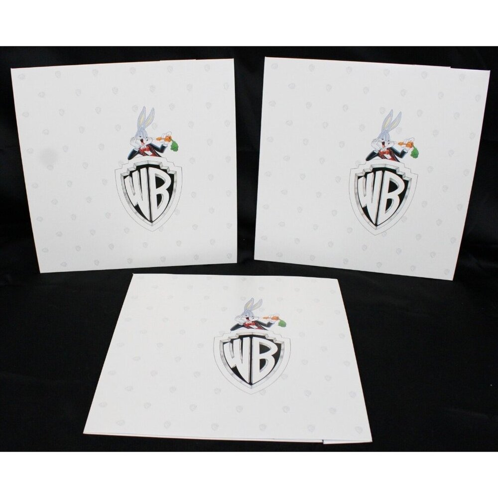 VTG 1996 3 Warner Bros Large White Gift Shirt Boxes Bugs Bunny Looney Tunes